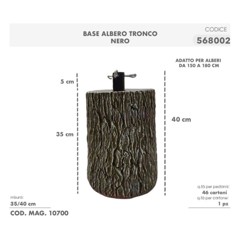 Tronco Base Piede Albero di Natale 40/50cm Decorazione Effetto Legn...
