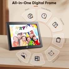 Cornice Digitale HD 10'' Foto JPEG Ingresso USB SD CARD Sveglia Video Calendario