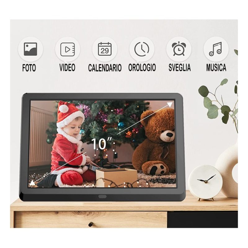 Andowl Cornice Digitale HD 10'' Foto JPEG Ingresso USB SD CARD Sveg...