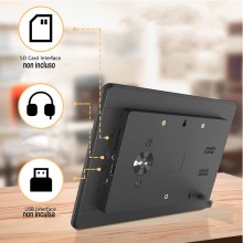 Cornice Digitale HD 10'' Foto JPEG Ingresso USB SD CARD Sveglia Video Calendario
