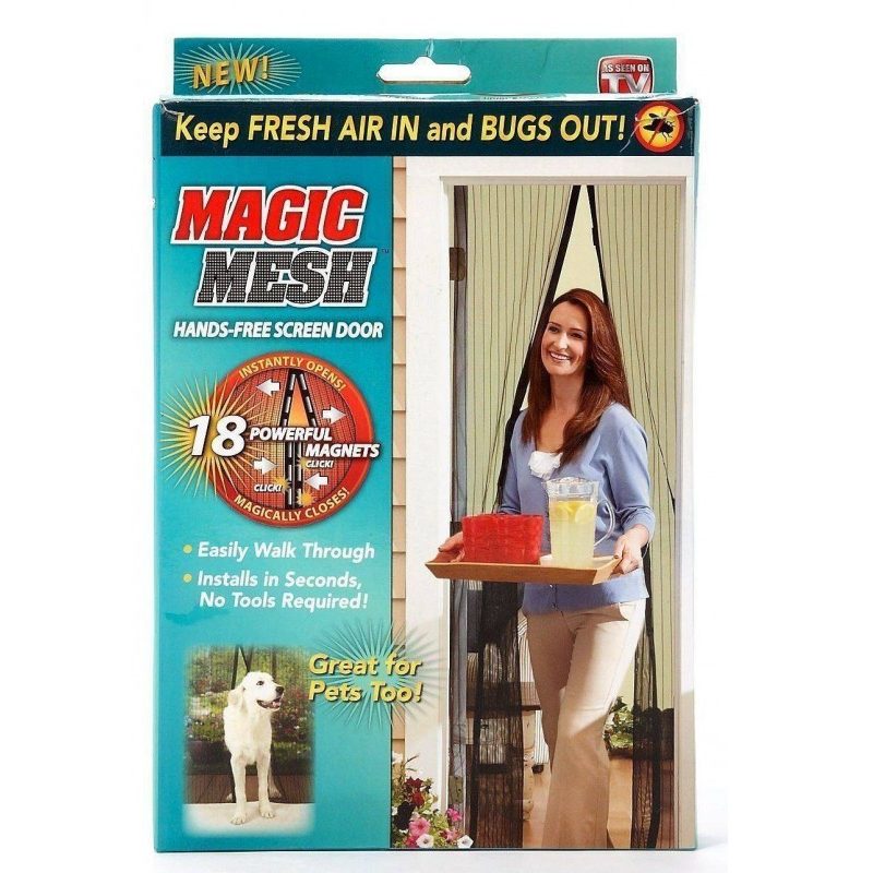 ZANZARIERA TENDA CHIUSURA MAGNETICA MAGIC MESH PORTE BALCONE 210x100 REGOLABILE
