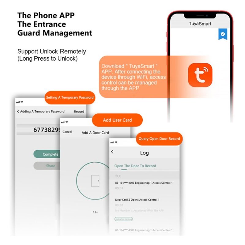 Hongu Tuya Sistema di Controllo Accessi Smart WiFi RFID TAG Tastier...