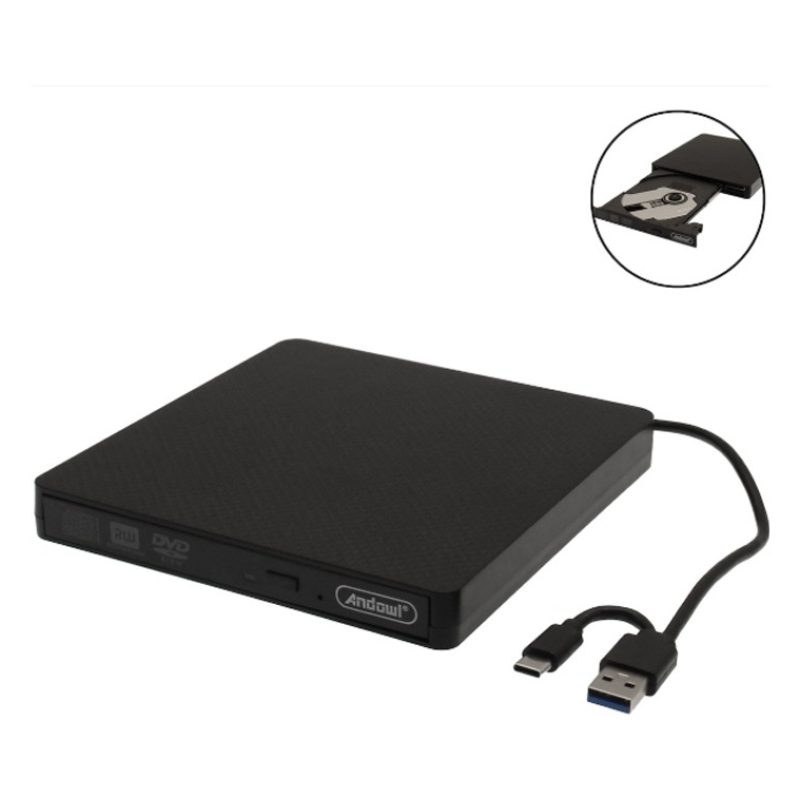 Andowl Masterizzatore DVD esterno lettore CD/RW USB per PC computer...