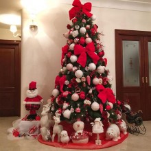 Fiocco grande Imbottito Addobbo rosso 70x80 cm Decorazione natale albero