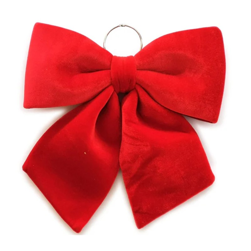 Fiocco grande Imbottito Addobbo rosso 60x70cm Decorazione natale albero