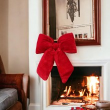 Fiocco grande Imbottito Addobbo rosso 60x70cm Decorazione natale albero