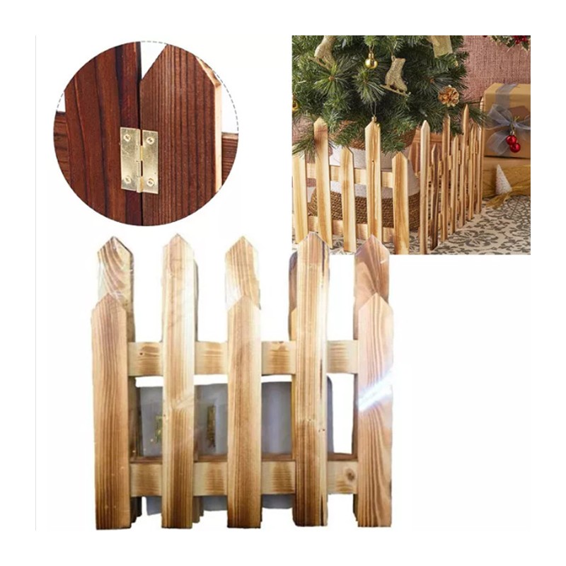 Staccionata In Legno per Albero Natale Recinto 25X125cm giardino piante steccato