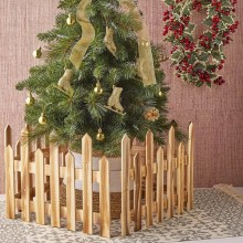 Staccionata In Legno per Albero Natale Recinto 25X125cm giardino piante steccato