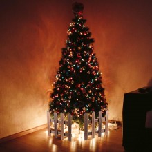 Staccionata In Legno per Albero Natale Recinto 25X125cm giardino piante steccato