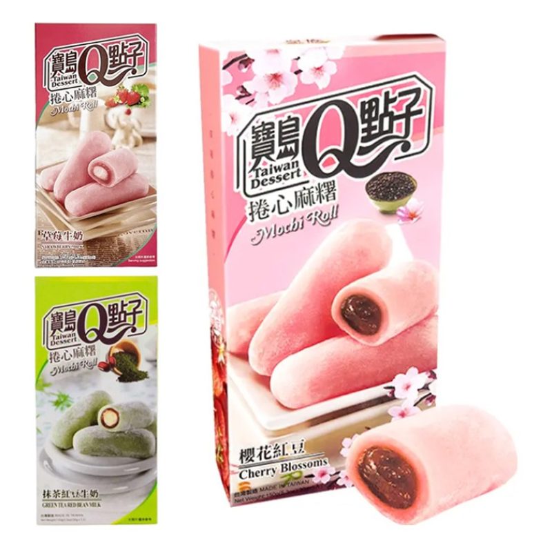 Generico Mochi roll tè matcha / fragola / fagioli rossi e fiori sak...
