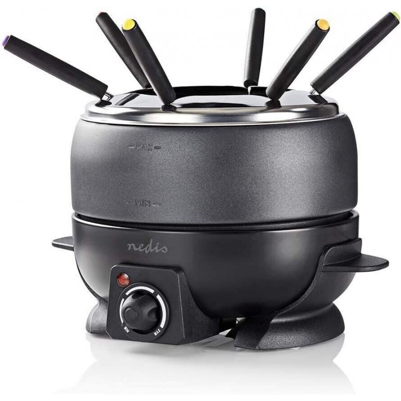 NEDIS Set fonduta bourguignonne elettrica 800W 6 forchette 2,3 litr...