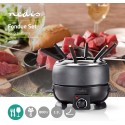 Set fonduta bourguignonne elettrica 800W 6 forchette 2,3 litri in acciaio inox