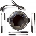Set fonduta bourguignonne elettrica 800W 6 forchette 2,3 litri in acciaio inox