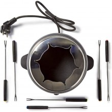 Set fonduta bourguignonne elettrica 800W 6 forchette 2,3 litri in acciaio inox