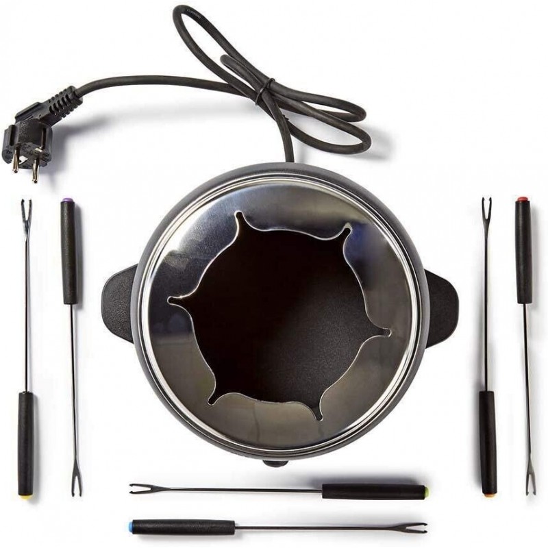 NEDIS Set fonduta bourguignonne elettrica 800W 6 forchette 2,3 litr...