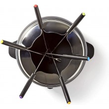Set fonduta bourguignonne elettrica 800W 6 forchette 2,3 litri in acciaio inox