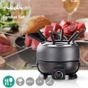 Set fonduta bourguignonne elettrica 800W 6 forchette 2,3 litri in acciaio inox