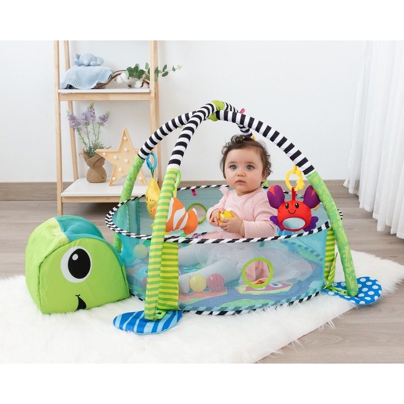 KioKids Palestrina Box Tappeto Neonato Bambino Tartaruga con Recint...