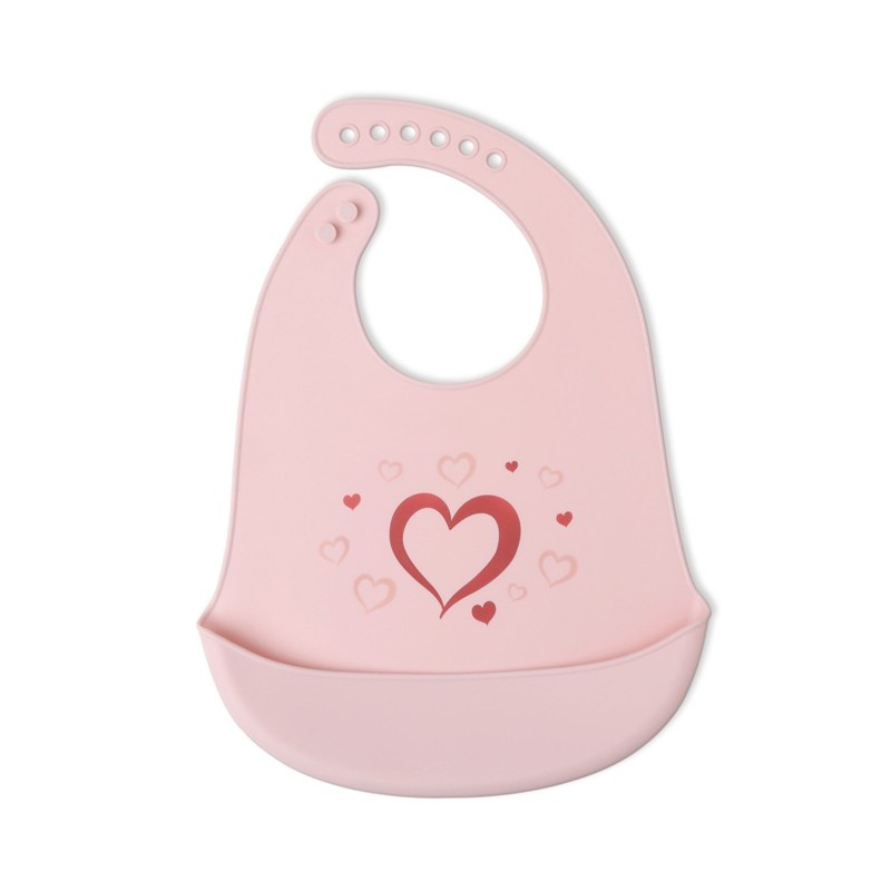 Bavaglini Silicone Bavaglino Silicone con tasca Impermeabile rosa 4m+ Senza BPA