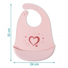 Bavaglini Silicone Bavaglino Silicone con tasca Impermeabile rosa 4m+ Senza BPA