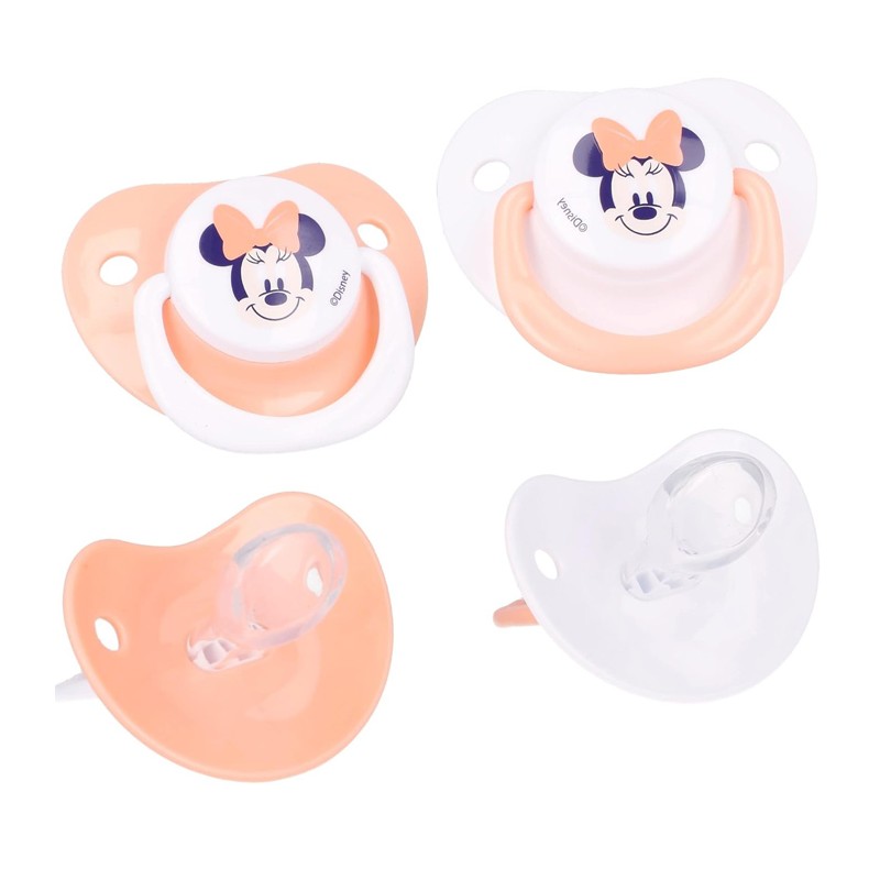 Set 4 Succhietto ciucci per bambini in silicone senza BPA 0-6m Disney gommotti