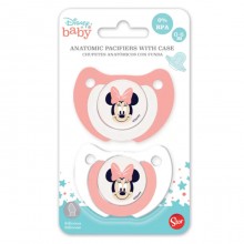 Set 4 Succhietto ciucci per bambini in silicone senza BPA 0-6m Disney gommotti