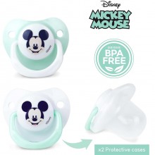Set 4 Succhietto ciucci per bambini in silicone senza BPA 0-6 m Disney gommotti