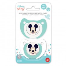 Set 4 Succhietto ciucci per bambini in silicone senza BPA 0-6 m Disney gommotti