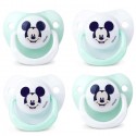 Set 4 Succhietto ciucci per bambini in silicone senza BPA 0-6 m Disney gommotti