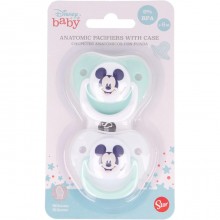 Set 4 Succhietto ciucci per bambini in silicone senza BPA 0-6 m Disney gommotti