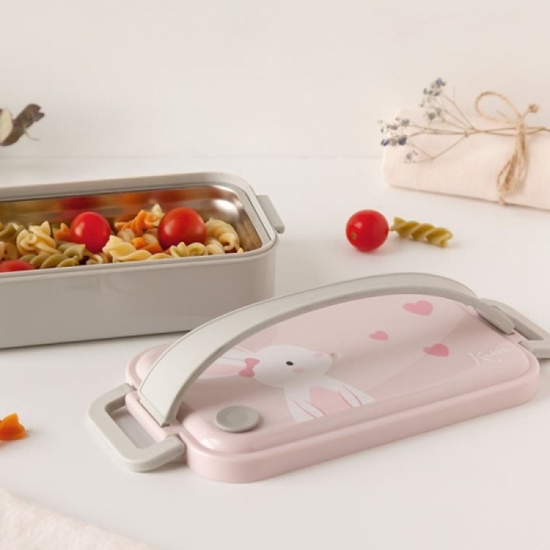 Lunch Box Acciaio Inox 800ml Con Divisore Flessibile - Porta Pranzo Per Adulti E Bambini, Senza BPA, Lavabile Scaldavivande Elettrico Portatile