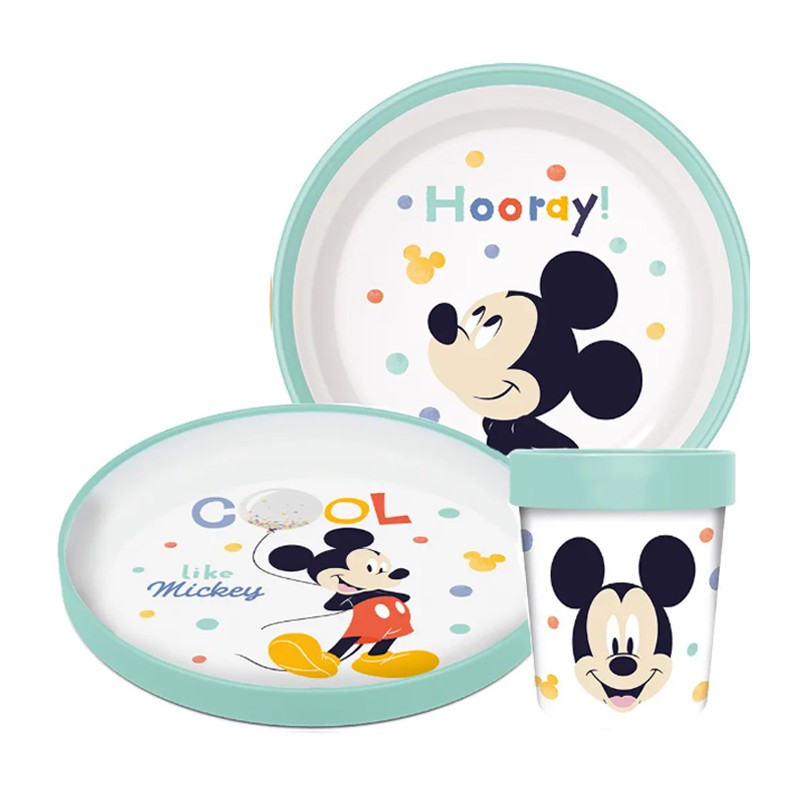 Set Pappa per Bambini da 3PZ, Mickey Mouse Disney antiscivolo svezzamento