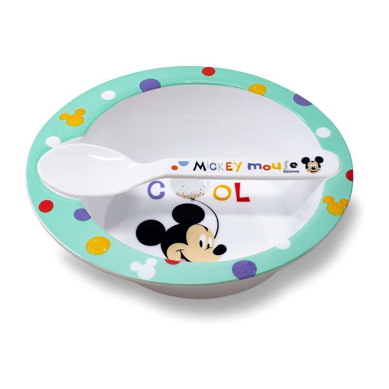 Set Pappa per Bambini ciotola cucchiaio Mickey Disney antiscivolo svezzamento