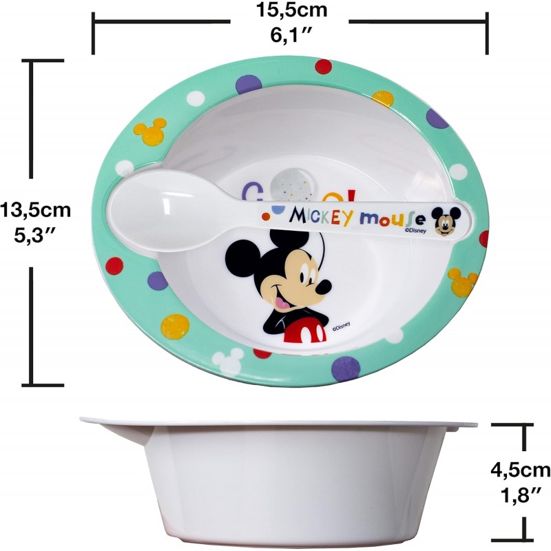 Stor Set Pappa per Bambini ciotola cucchiaio Mickey Disney antisciv...