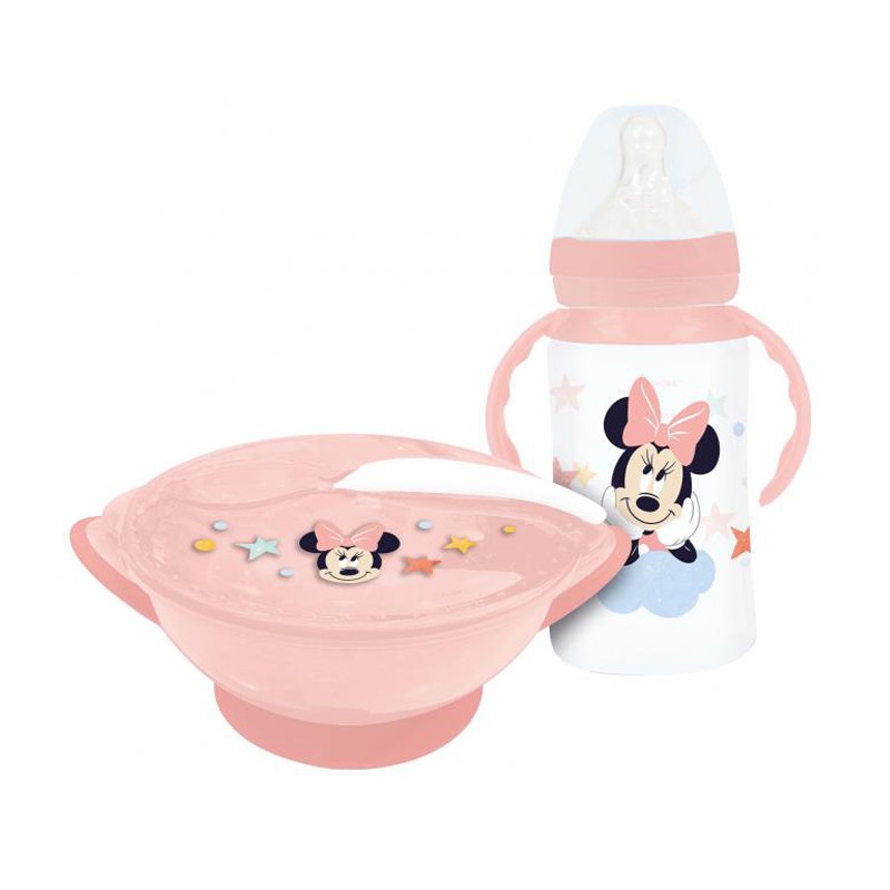 Set Pappa stoviglie Bambini Biberon Svezzamento Piatto Ciotola Disney Minnie