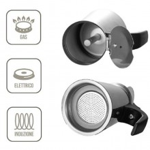 Caffettiera moka in acciaio inox da 2/4/6 Tazze macchina Caffè espresso moca