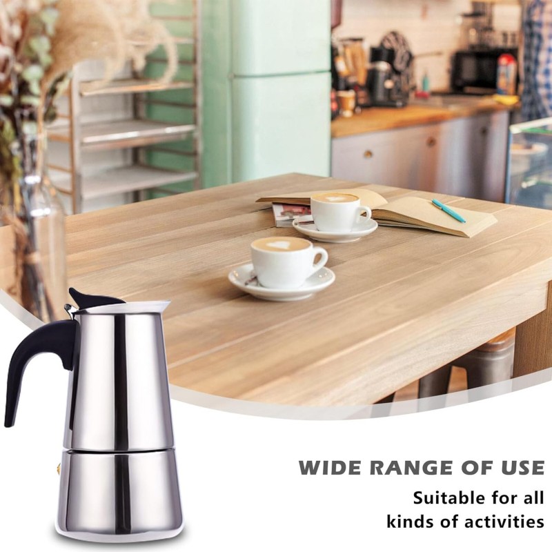 WeHome Caffettiera moka in acciaio inox da 2/4/6 Tazze macchina Caf...