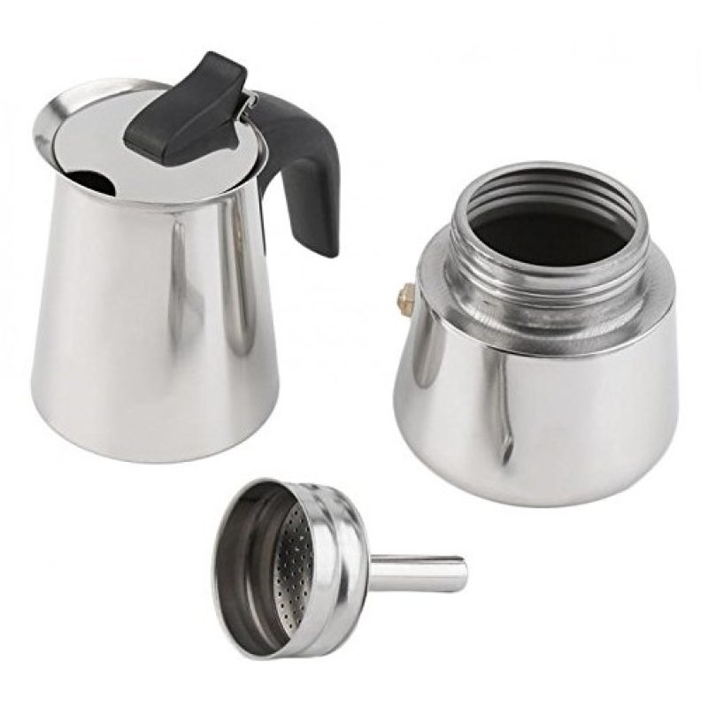 WeHome Caffettiera moka in acciaio inox da 2/4/6 Tazze macchina Caf...