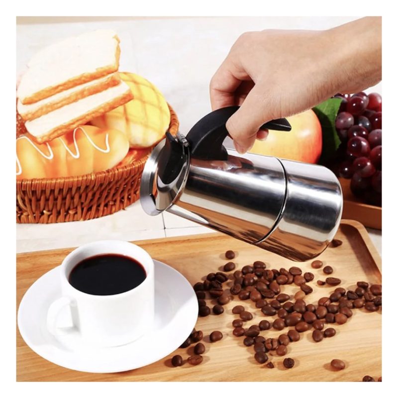 WeHome Caffettiera moka in acciaio inox da 2/4/6 Tazze macchina Caf...