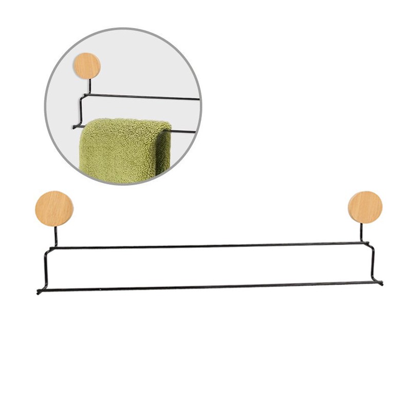 Porta asciugamani asta supporto bagno da muro parete appendi asciugamano 64cm
