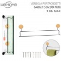 Porta asciugamani asta supporto bagno da muro parete appendi asciugamano 64cm