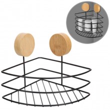 Mensola angolare per doccia in metallo da muro portaoggetti arredo bagno 17x15cm