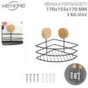 Mensola angolare per doccia in metallo da muro portaoggetti arredo bagno 17x15cm