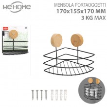 Mensola angolare per doccia in metallo da muro portaoggetti arredo bagno 17x15cm