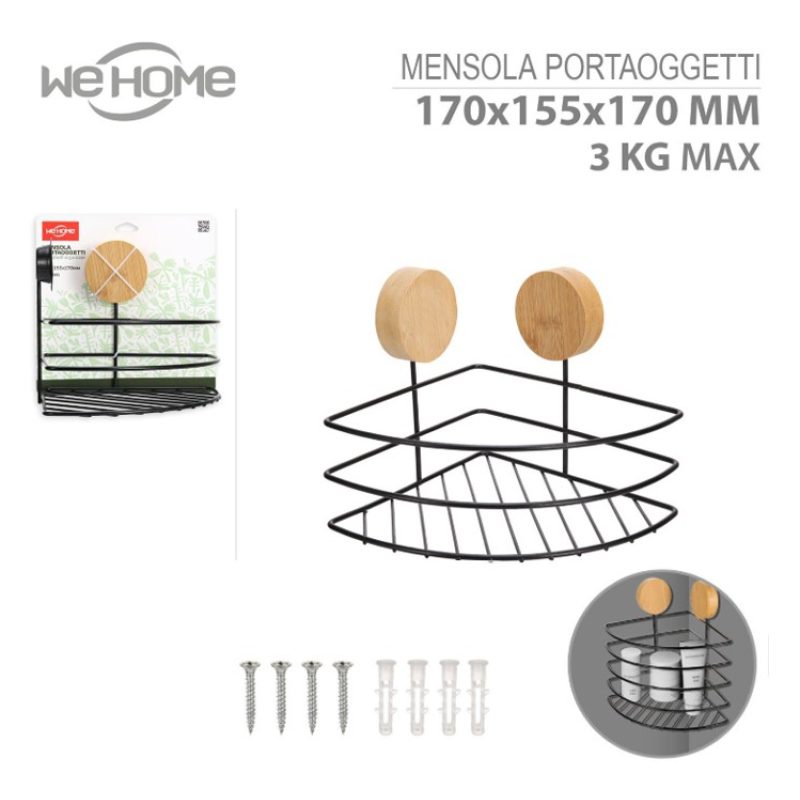 WeHome Mensola angolare per doccia in metallo da muro portaoggetti ...