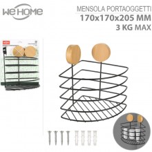 Mensola angolare per doccia in metallo da muro portaoggetti arredo bagno 20x17cm