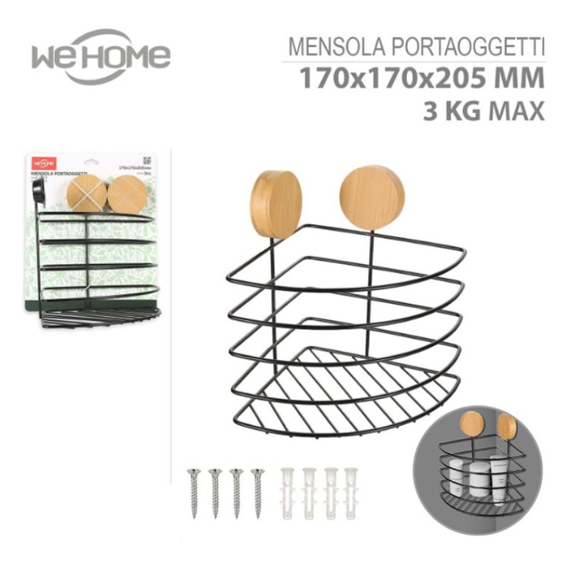 WeHome Mensola angolare per doccia in metallo da muro portaoggetti ...