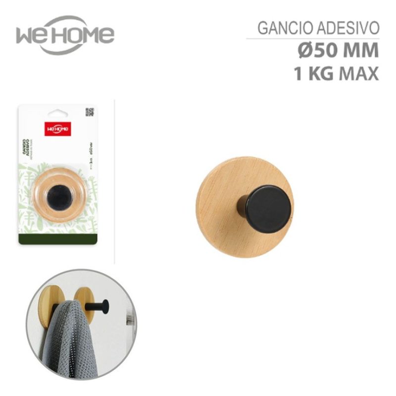 WeHome Ganci Adesivi in bambù set da 6 Appendi Porta Asciugamani da...