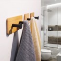Ganci Adesivi in bambù 2 Appendiabiti Accapatoio Asciugamani parete bagno