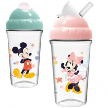 Disney Minnie Mickey Mouse Bicchiere con Cannuccia Bambini Bicchiere 10m